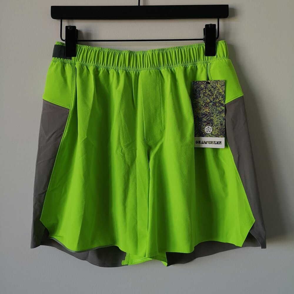 NWT LULULEMON SEAWHEEZE ABTH Green Grey Surge Shorts 6" LL Men's Large Rare